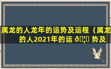 属龙的人龙年的运势及运程（属龙的人2021年的运 🦟 势及 🐡 运程算命网）